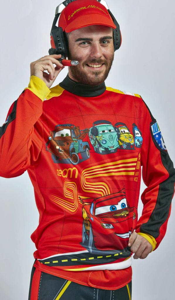 blaze racecar driver caricature